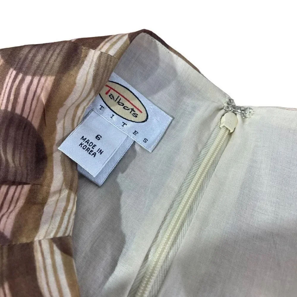 Talbots Women's Vintage Multicolor A-line pleated ruffle Skirt Size Petite 6
